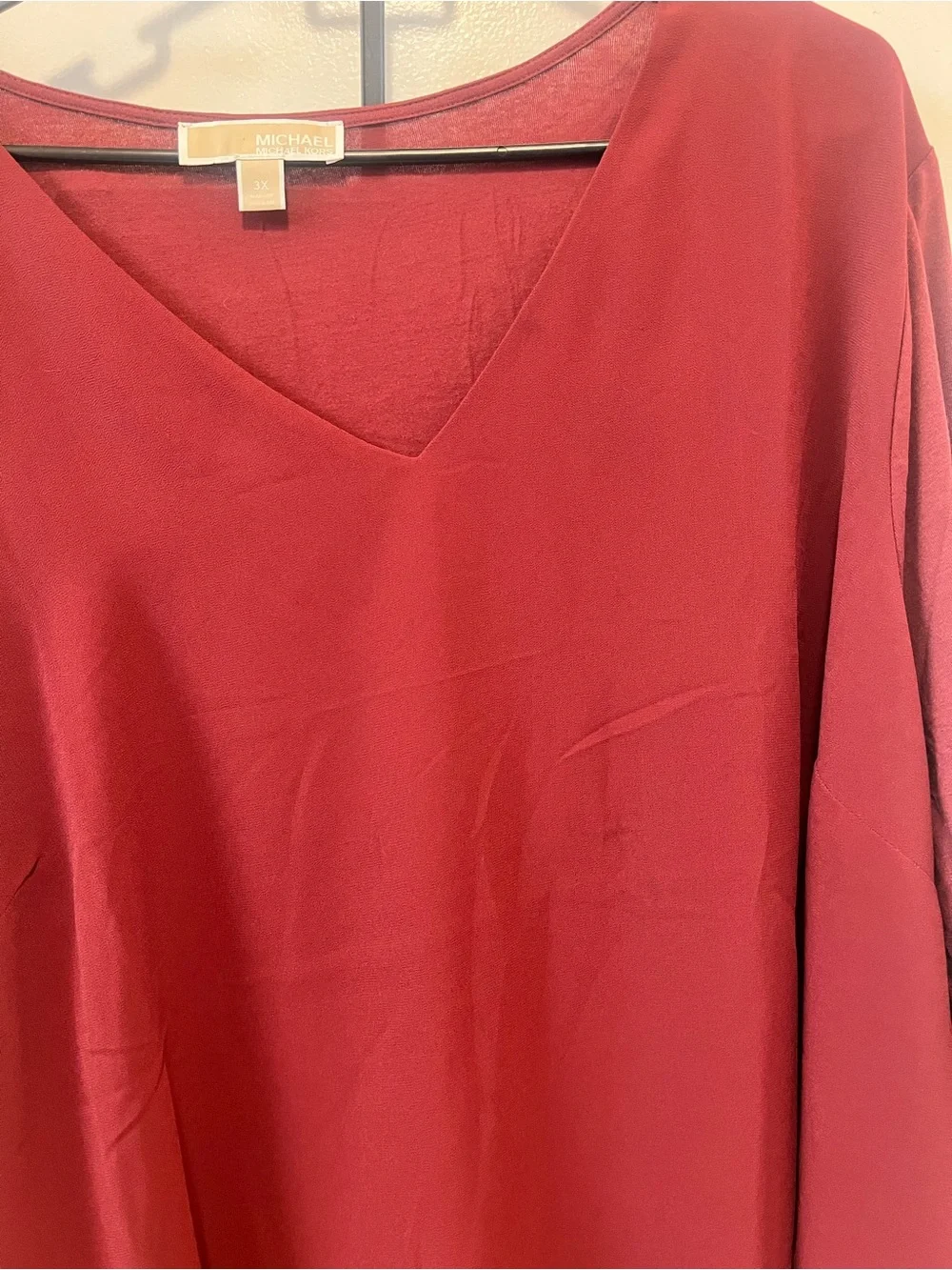 Michael Kors Women's Layered V-Neck Blouse - Wine